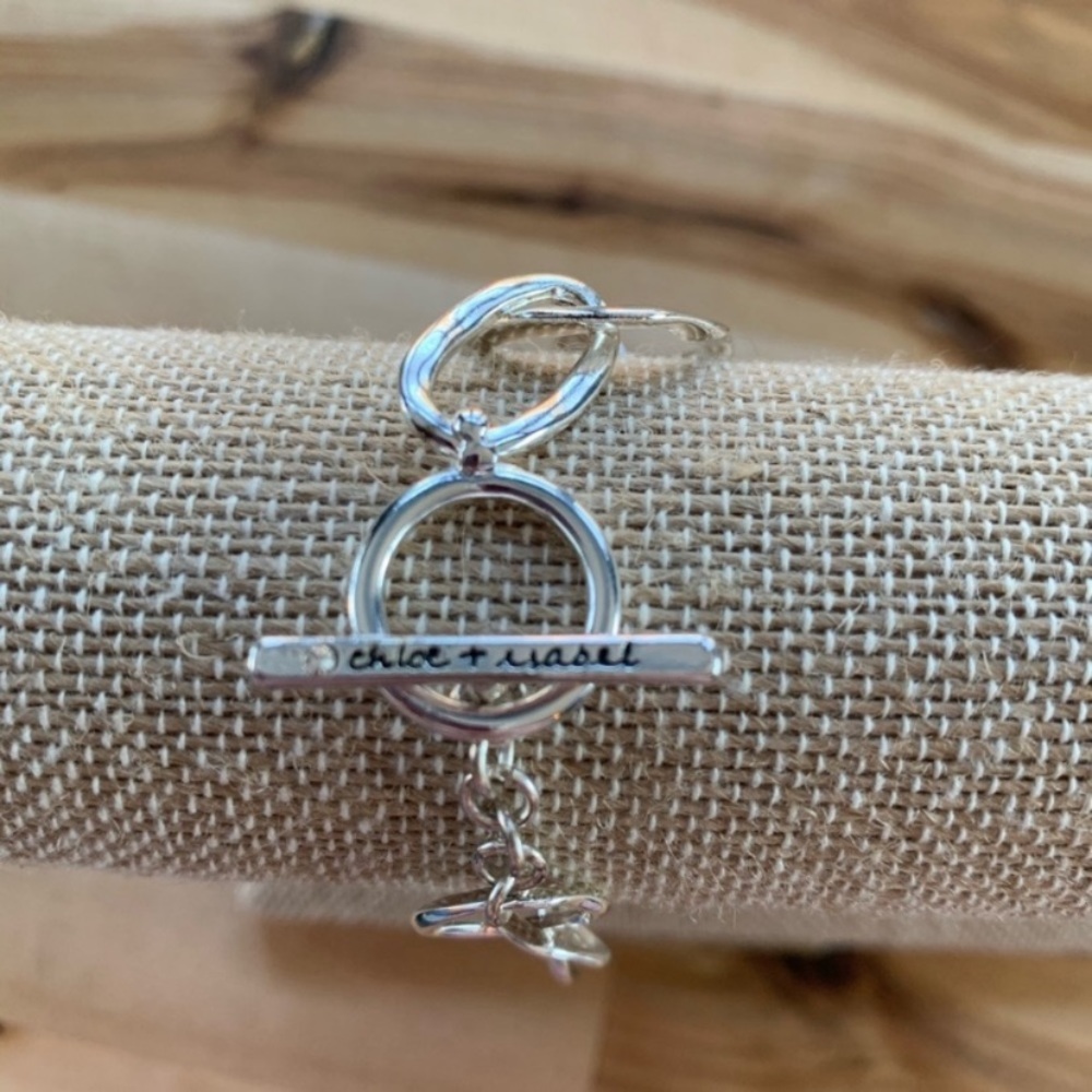LAST CHANCE Chloe + Isabel Silver Organic Link Toggle Bracelet - Picture 5 of 6